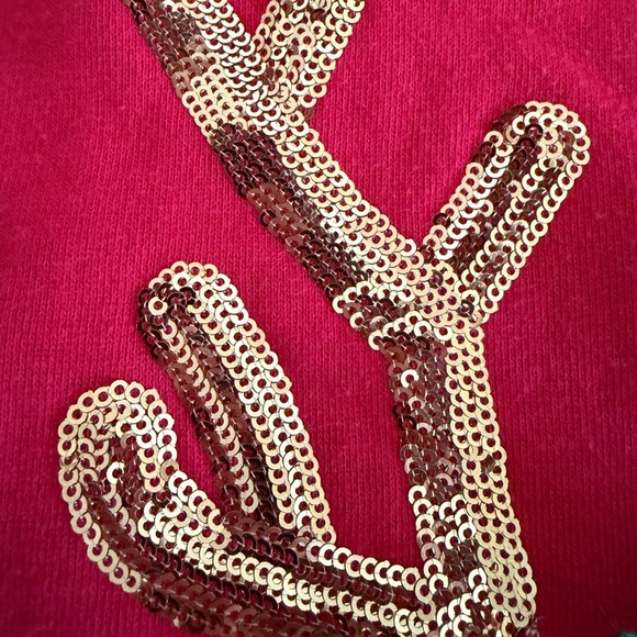 Holiday Festive Red and Green Reindeer Ugly Sweatshirt - Picture 5 of 14